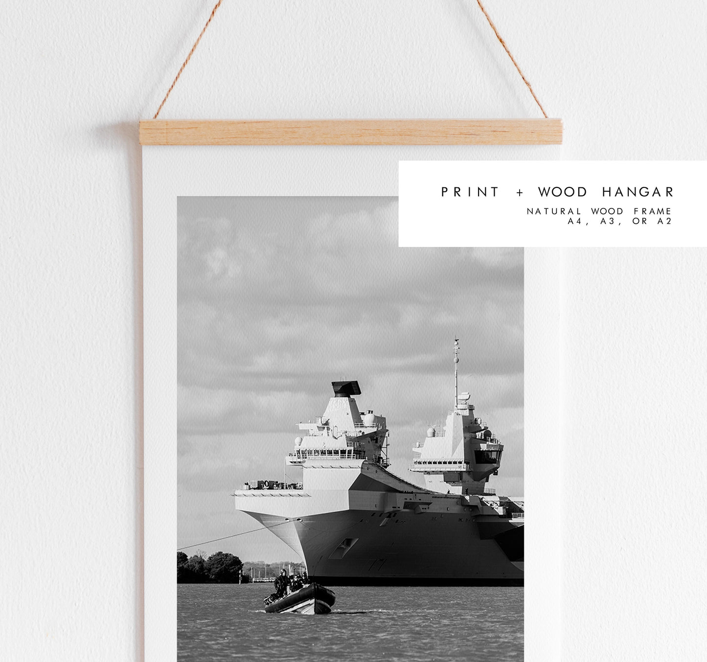 HMS Queen Elizabeth - Photography Print - Portsmouth and Southsea Prints - Wall Art -  Frame and Canvas Options - Portrait - BW