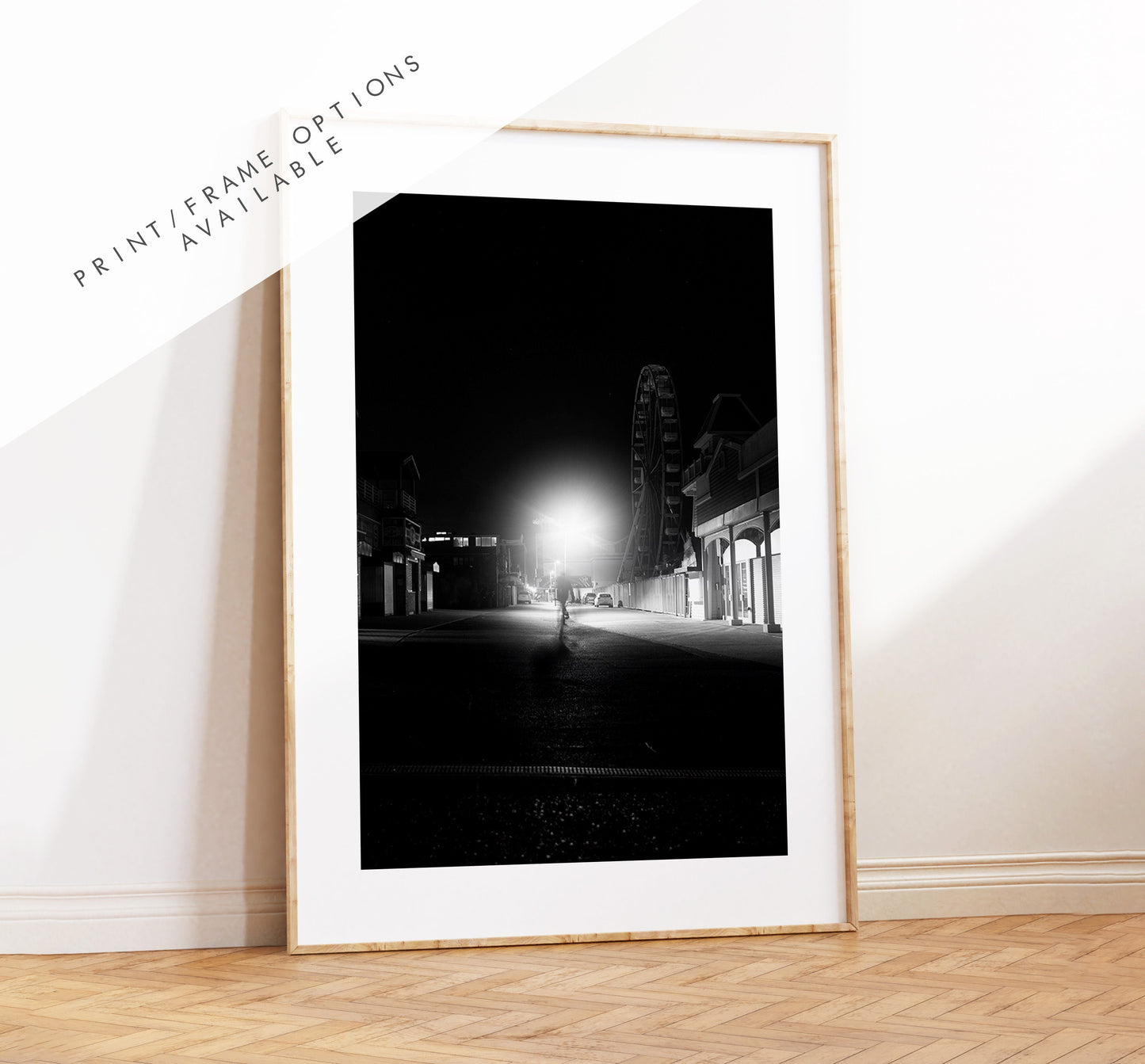 Clarence Pier - Photography Print - Portsmouth and Southsea Prints - Wall Art -  Frame and Canvas Options - Portrait - BW