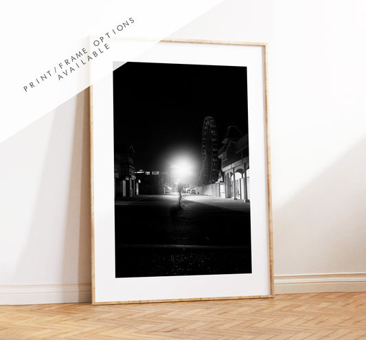 Clarence Pier - Photography Print - Portsmouth and Southsea Prints - Wall Art -  Frame and Canvas Options - Portrait - BW