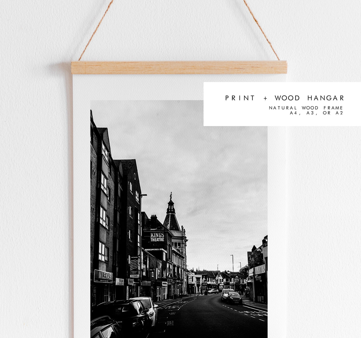 Albert Road - Photography Print - Portsmouth and Southsea Prints - Wall Art -  Frame and Canvas Options - Portrait - BW