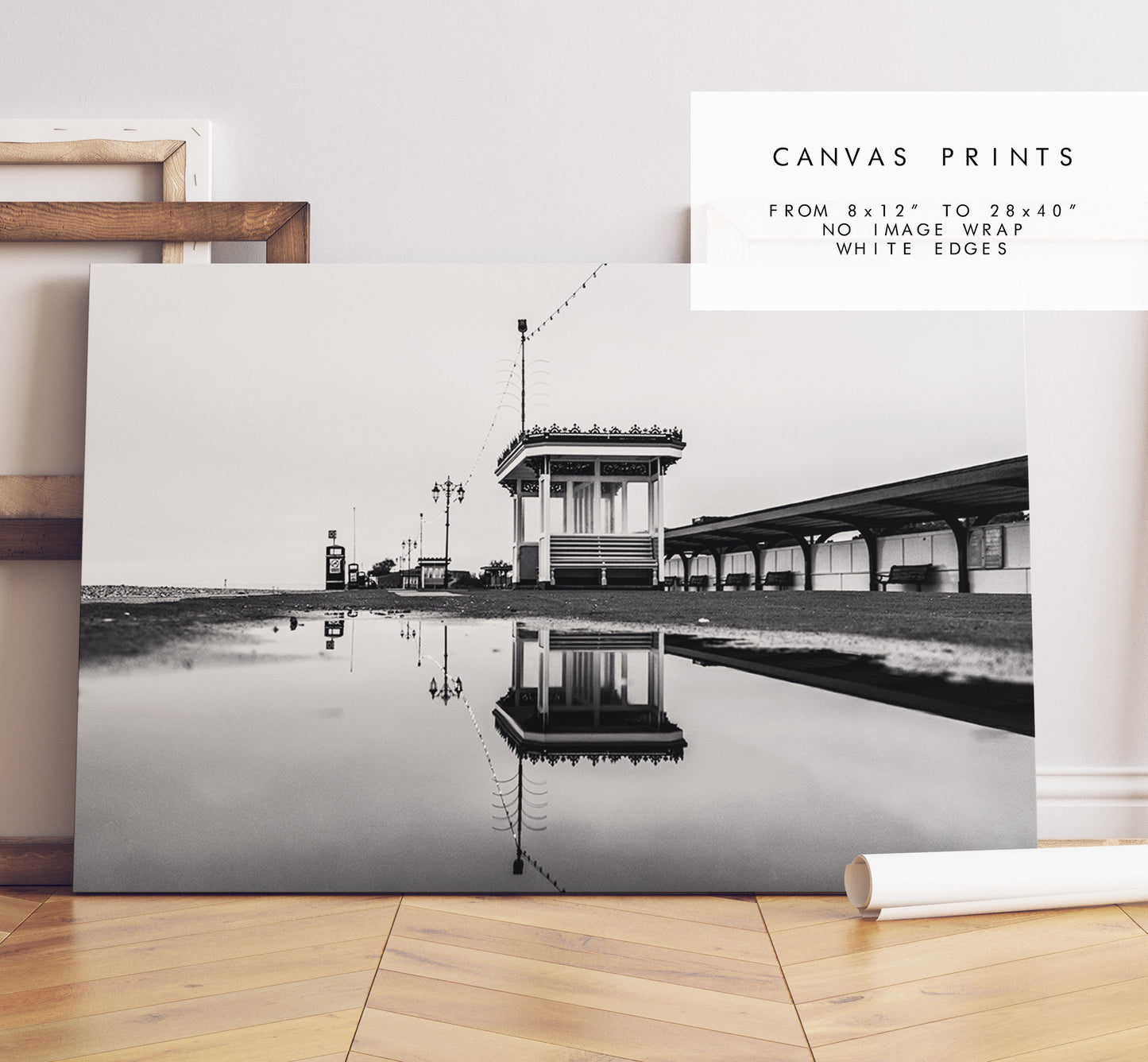 Southsea Shelters - Photography Print - Portsmouth and Southsea Prints - Wall Art -  Frame and Canvas Options - Landscape - BW