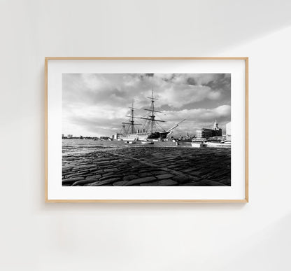 Warrior - Photography Print - Portsmouth and Southsea Prints - Wall Art -  Frame and Canvas Options - Landscape - BW