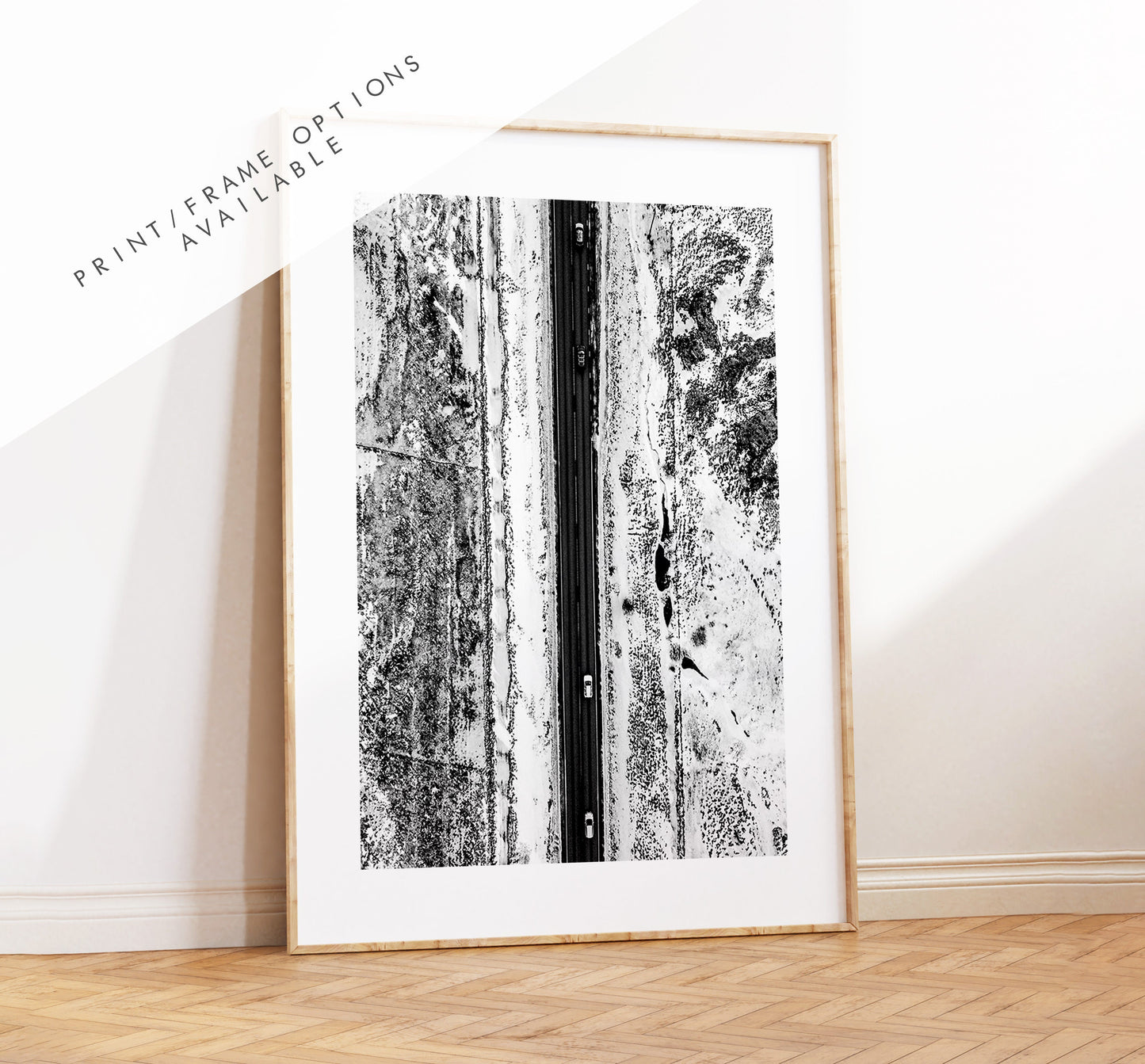 Icelandic Roads - Iceland Photography Print - Iceland Wall Art - Iceland Poster - Aerial Photography - Black and White Photography - Snowy