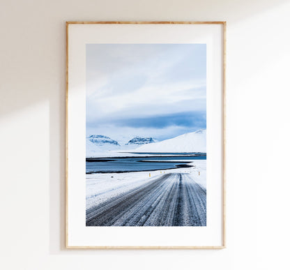 Northern Iceland - Iceland Photography Print - Iceland Wall Art - Iceland Poster - Snaefellsnes - Icelandic Roads - Winter Landscape