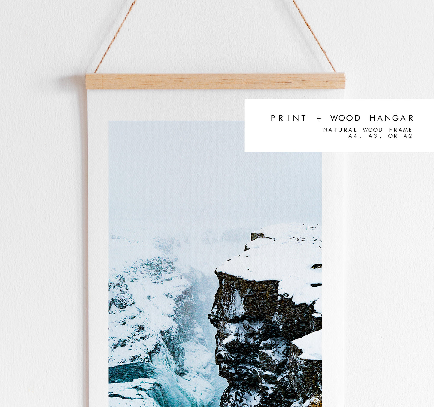 Gullfoss Waterfall - Iceland Photography Print - Iceland Wall Art - Iceland Poster - Gullfoss - Iceland Waterfall - Winter - Golden Circle