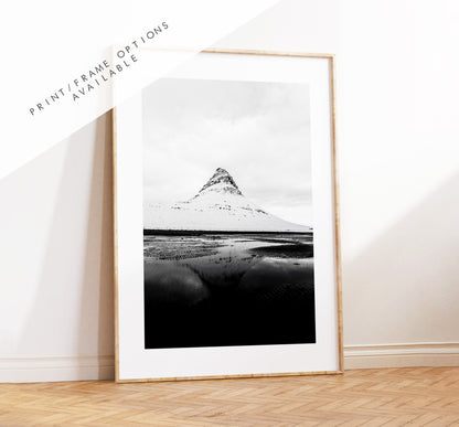 Kirkjufell - Iceland Photography Print - Iceland Wall Art - Iceland Poster - Black and White Photography - kirkjufell Print - Mountain