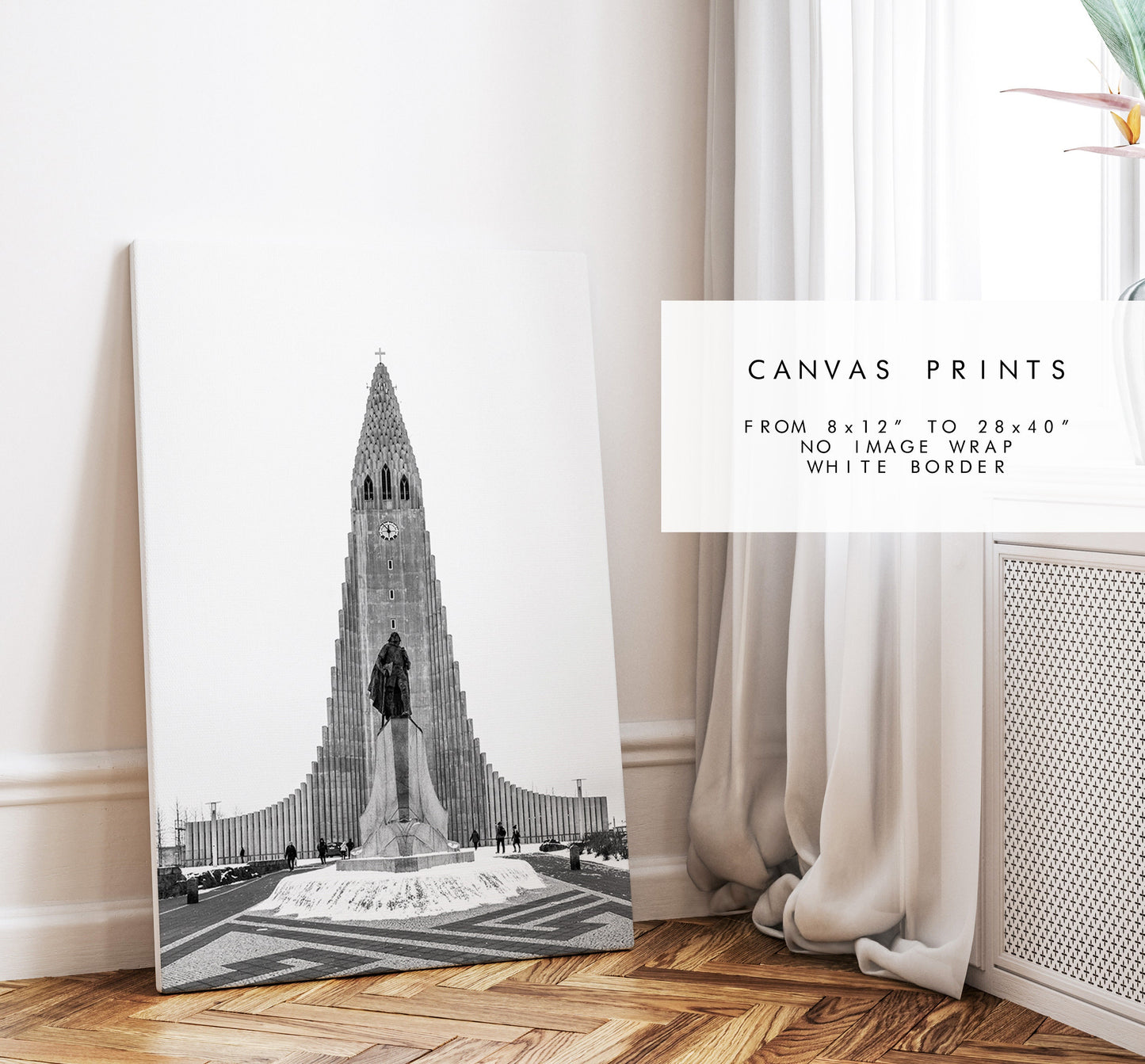 Reykjavik Print - Hallgrimskirkja -Iceland Photography Print - Iceland Wall Art - Iceland Poster - Black and White Photography - Church