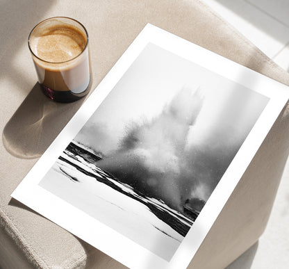 Strokkur - Iceland Photography Print - Iceland Wall Art - Iceland Poster - Black and White Photography - Geyser - Strokkur Geyser - Geysir