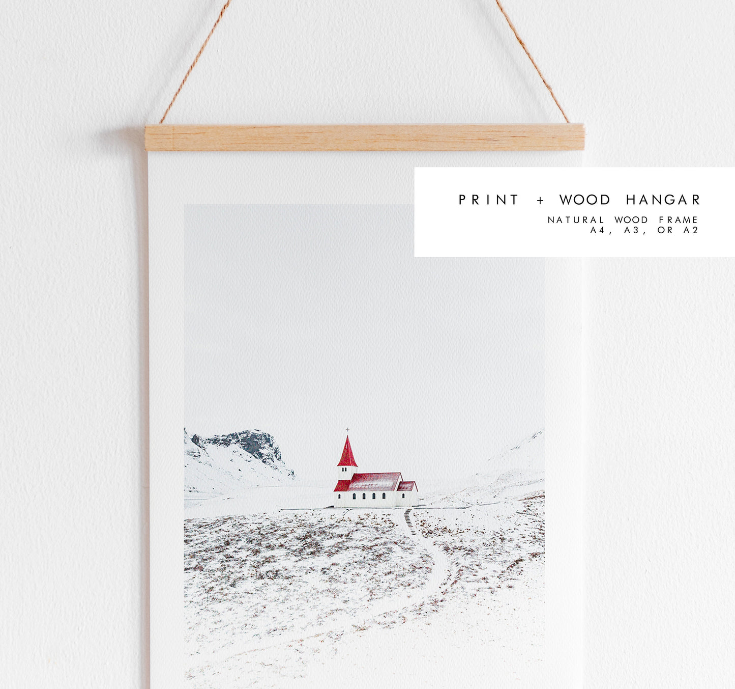 Vik Print - Iceland Photography Print - Iceland Wall Art - Iceland Poster - Vik Red Church - Vik Church - Icelandic Churches - Vik Iceland