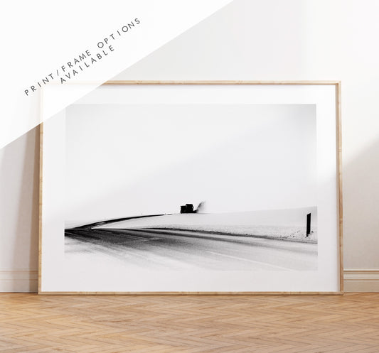 Minimalist Winter Print - Iceland Photography Print - Iceland Wall Art - Iceland Poster - Black and White Photography - Landscape - Snow