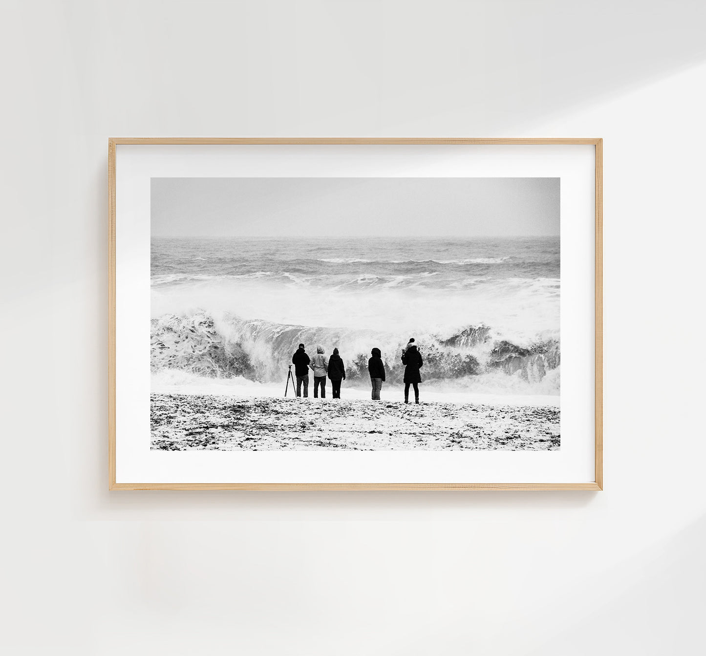 Stormy Seas - Iceland Photography Print - Iceland Wall Art - Iceland Poster - Black and White Photography - Landscape - People - Seascape