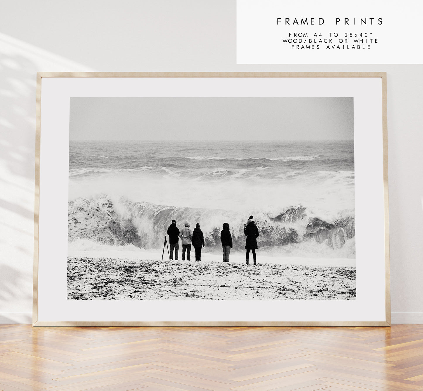 Stormy Seas - Iceland Photography Print - Iceland Wall Art - Iceland Poster - Black and White Photography - Landscape - People - Seascape