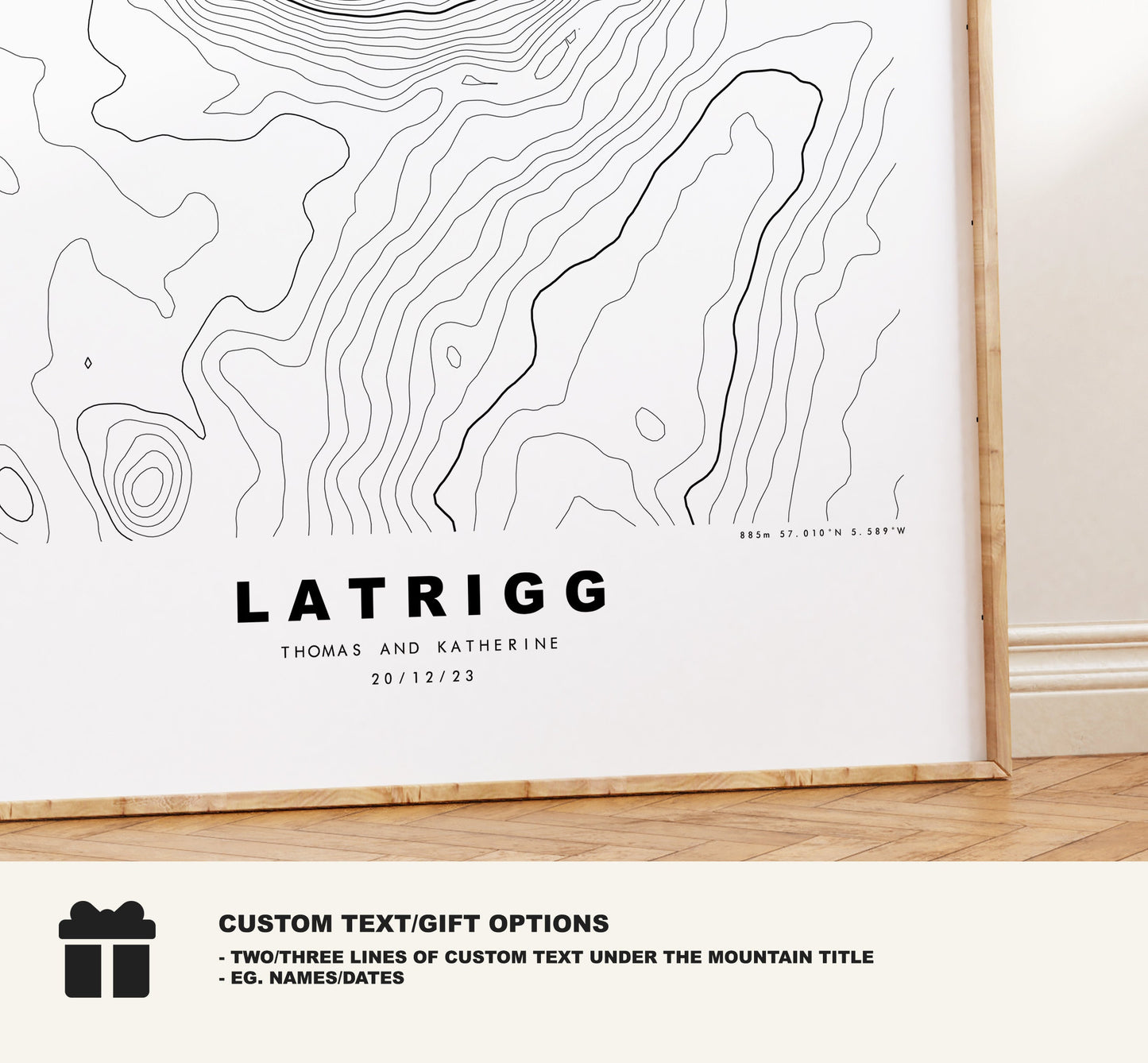 Latrigg Print - Contour Map -  Latrigg Lake District Map - Lake District - Topographic Map - Print - Poster - Wall Art - Topography