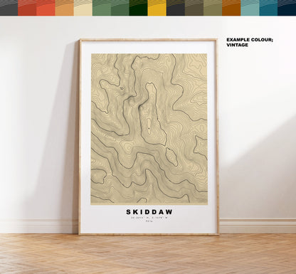 Skiddaw Print - Contour Map - Skiddaw Poster - Lake District - Topographic Map - Print - Poster - Wall Art - Skiddaw Map - Topography