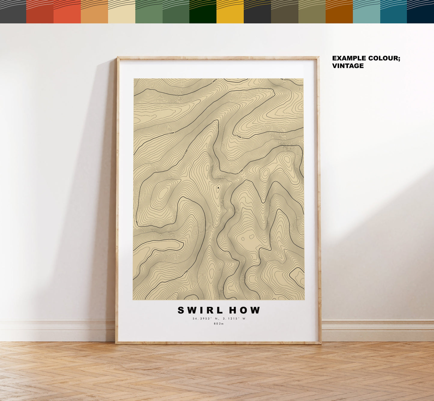 Swirl How Print - Contour Map -  Swirl How Lake District Map - Lake District - Topographic Map - Print - Poster - Wall Art - Topography