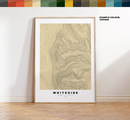 Whiteside Print - Contour Map -  Whiteside Lake District Map - Lake District - Topographic Map - Print - Poster - Wall Art - Topography