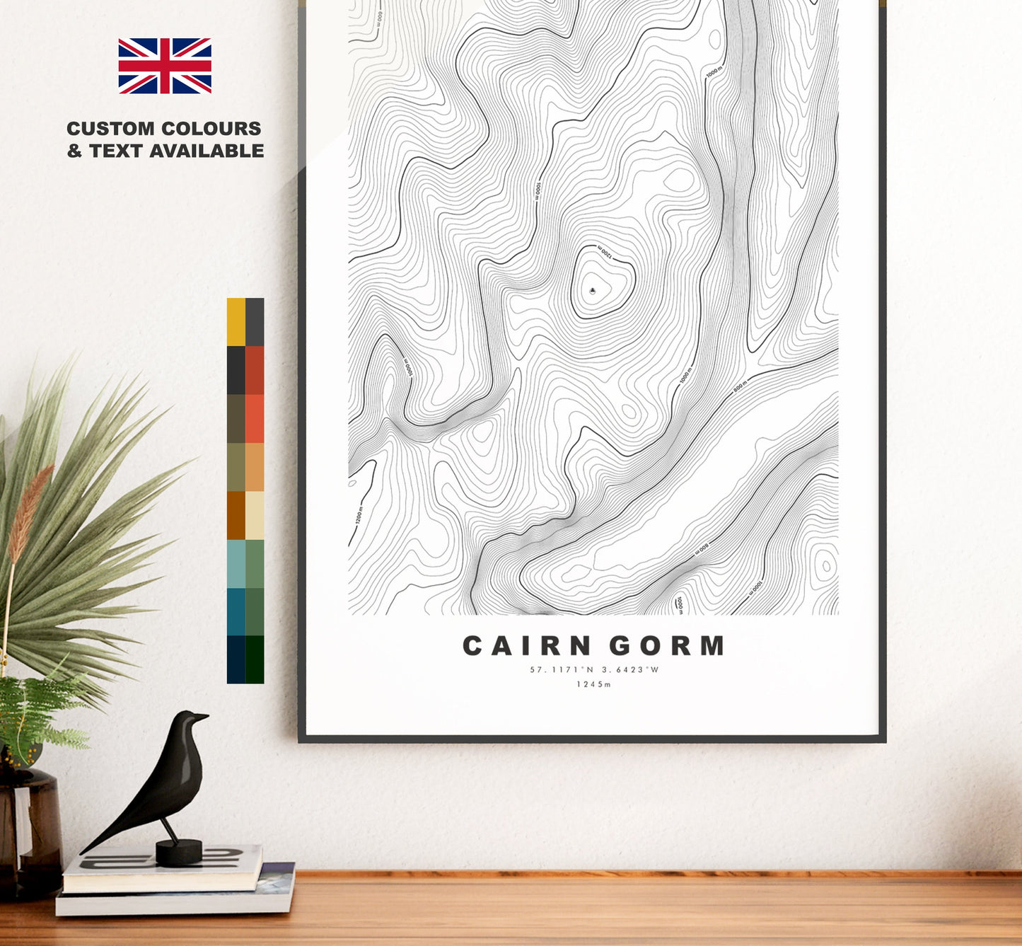 Cairn Gorm Print - Contour Map - Cairn Gorm Poster - Scotland - Topographic Map - Print - Wall Art - Cairn Gorm Map - Munros - Topography