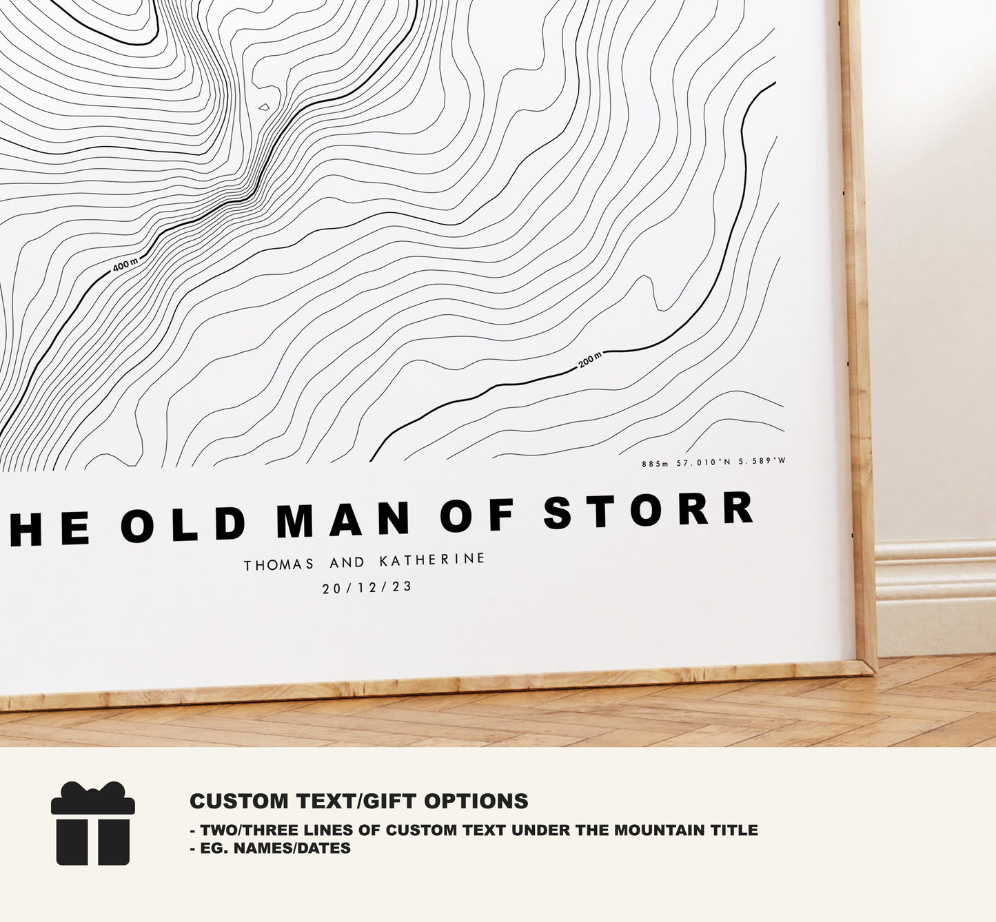 Old Man of Storr Print - Contour Map - The Storr Poster - Scotland - Topographic Map - Print - Wall Art - Map - Isle of Skye