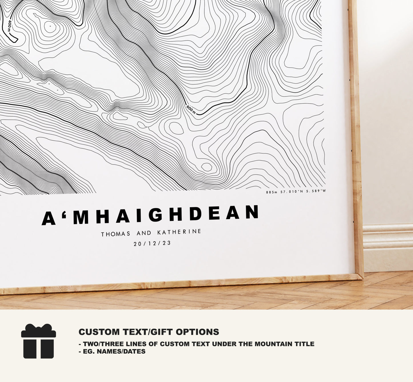 A' Mhaighdean Print - Contour Map - A' Mhaighdean Poster - Scotland - Topographic Map - Print - Wall Art - A' Mhaighdean Map