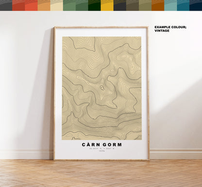 Carn Gorm Print - Contour Map - Carn Gorm Poster - Scotland - Topographic Map - Print - Wall Art - Carn Gorm Map