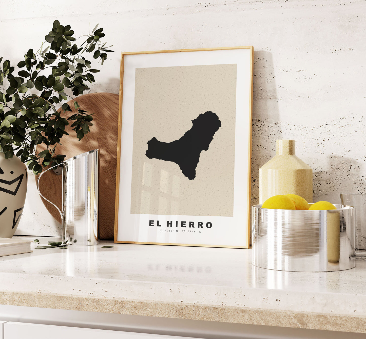 El Hierro Map Print - Personalised Map Gift - Framed or Canvas Options Available - Custom Text Options - Personalised Gift - Spain & Islands