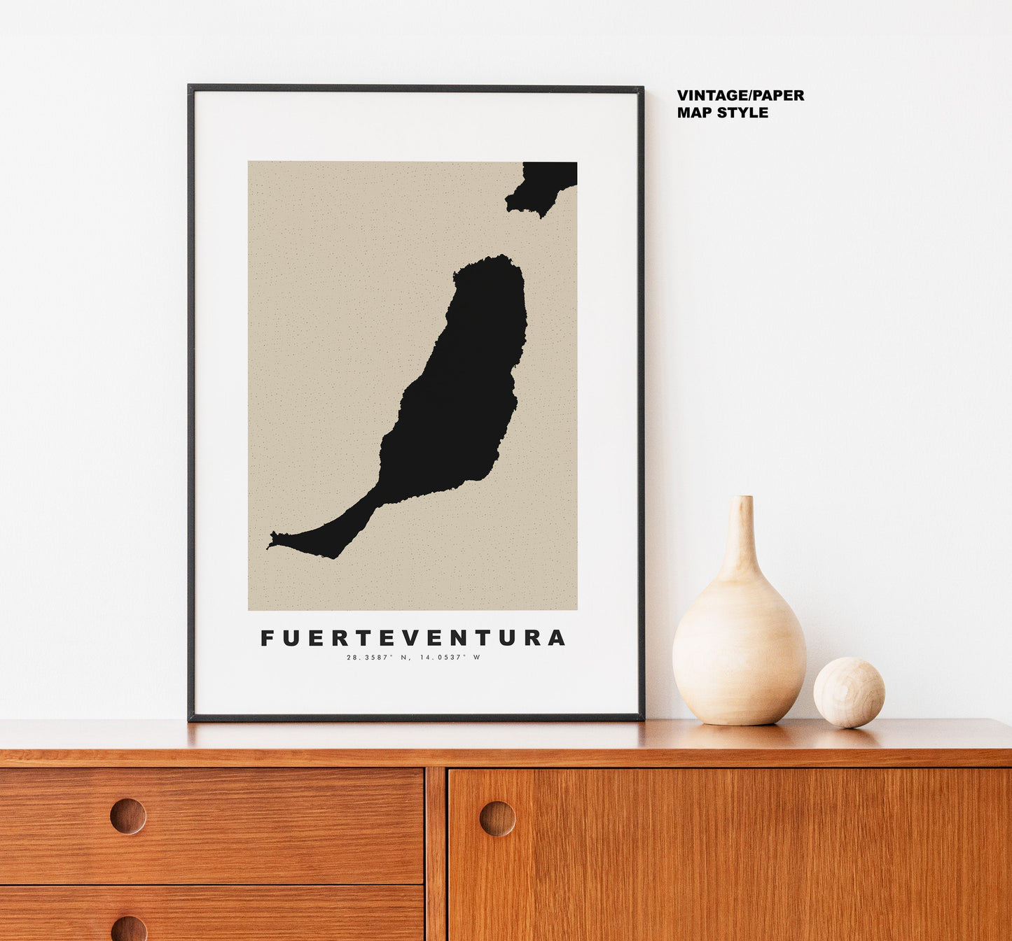 Fuerteventura Map Print - Personalised Map Gift - Framed or Canvas Options Available - Custom Text Options - Personalised Gift - Spain & Islands