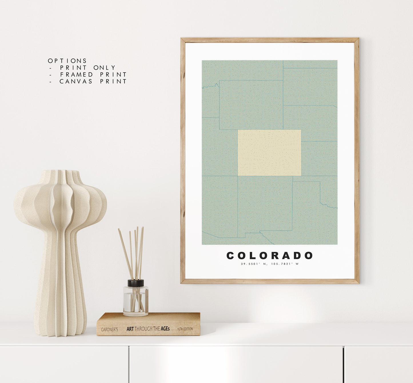 Colorado Map Print - Personalised Map Gift - Framed or Canvas Options Available - Custom Text Options - Personalised Gift - US States & Islands