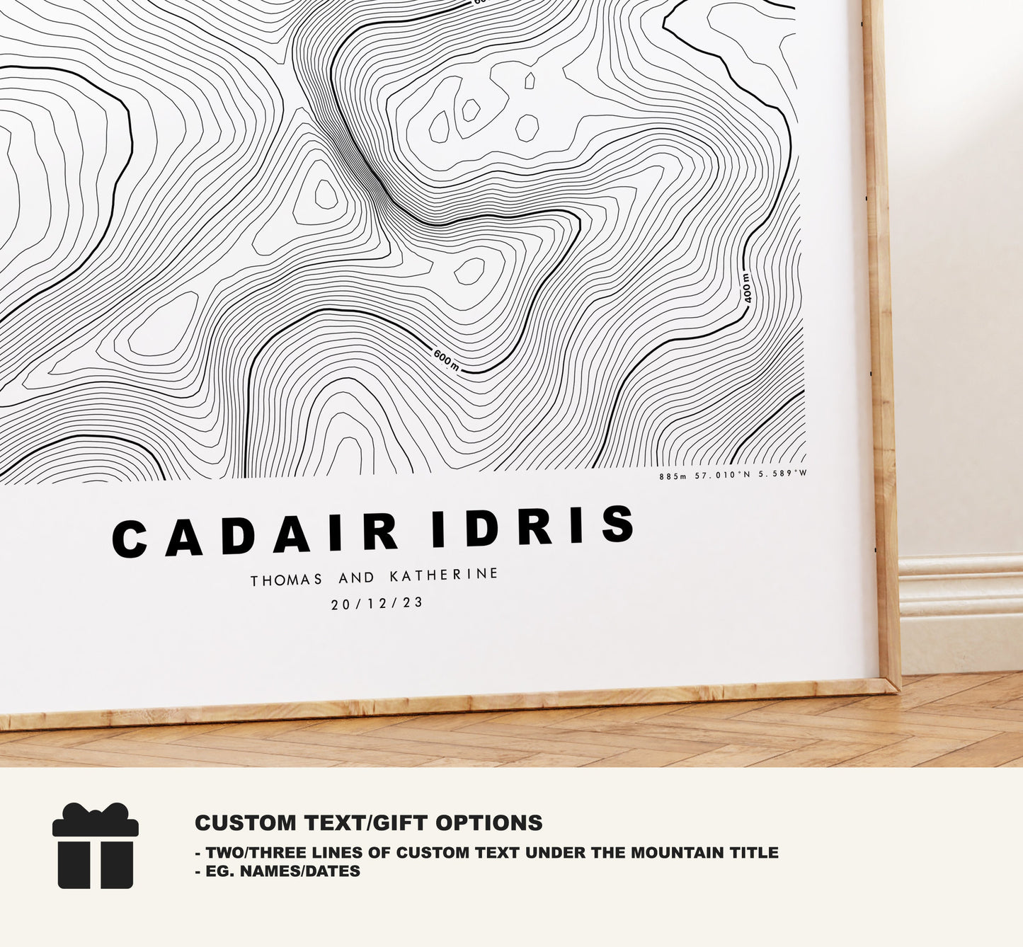 Cadair Idris Print - Contour Map - Snowdonia - Wales - Topographic Map - Print - Poster - Wall Art - Cadair Idris Poster - Gift - Topography