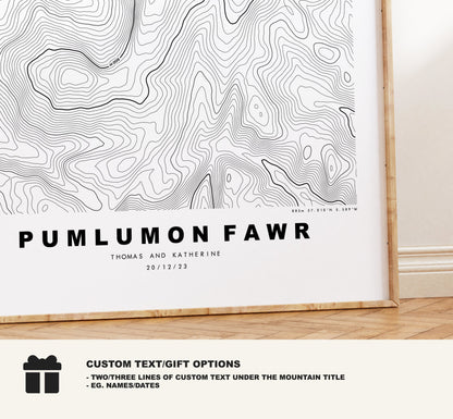 Plynlimon Print - Contour Map - Cambrian Mountains - Wales - Topographic Map - Print - Poster - Wall Art - Plynlimon Poster - Pumlumon Fawr