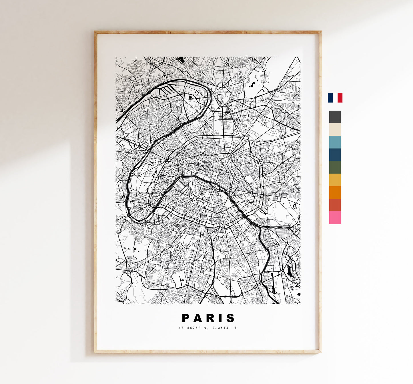 Paris Map Print - City Map Poster - Map Wall Art - France City Maps - Paris Print - Paris Poster - Minimalist City Map - France