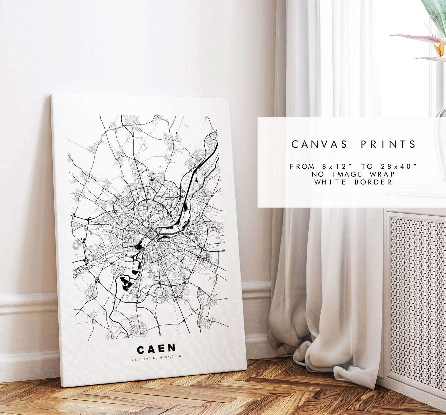 Caen Map Print - City Map Poster - Map Wall Art - France City Maps - Caen Print - Caen Poster - Minimalist City Map - France