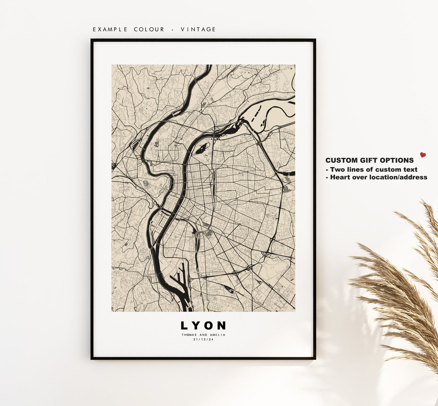 Lyon Map Print - City Map Poster - Map Wall Art - France City Maps - Lyon Print - Lyon Poster - Minimalist City Map - France