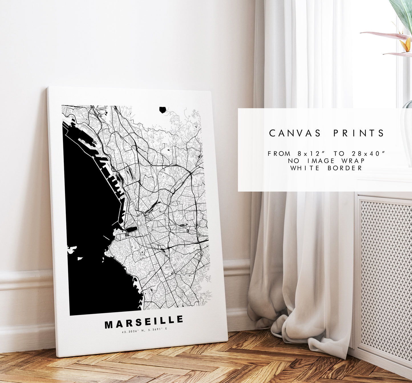 Marseille Map Print - City Map Poster - Map Wall Art - France City Maps - Marseille Print - Marseille Poster - Minimalist City Map - France