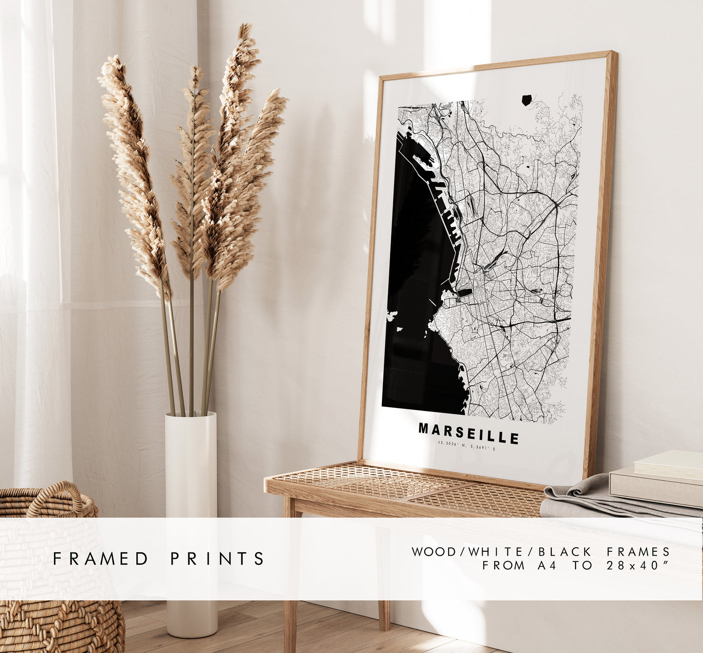 Marseille Map Print - City Map Poster - Map Wall Art - France City Maps - Marseille Print - Marseille Poster - Minimalist City Map - France