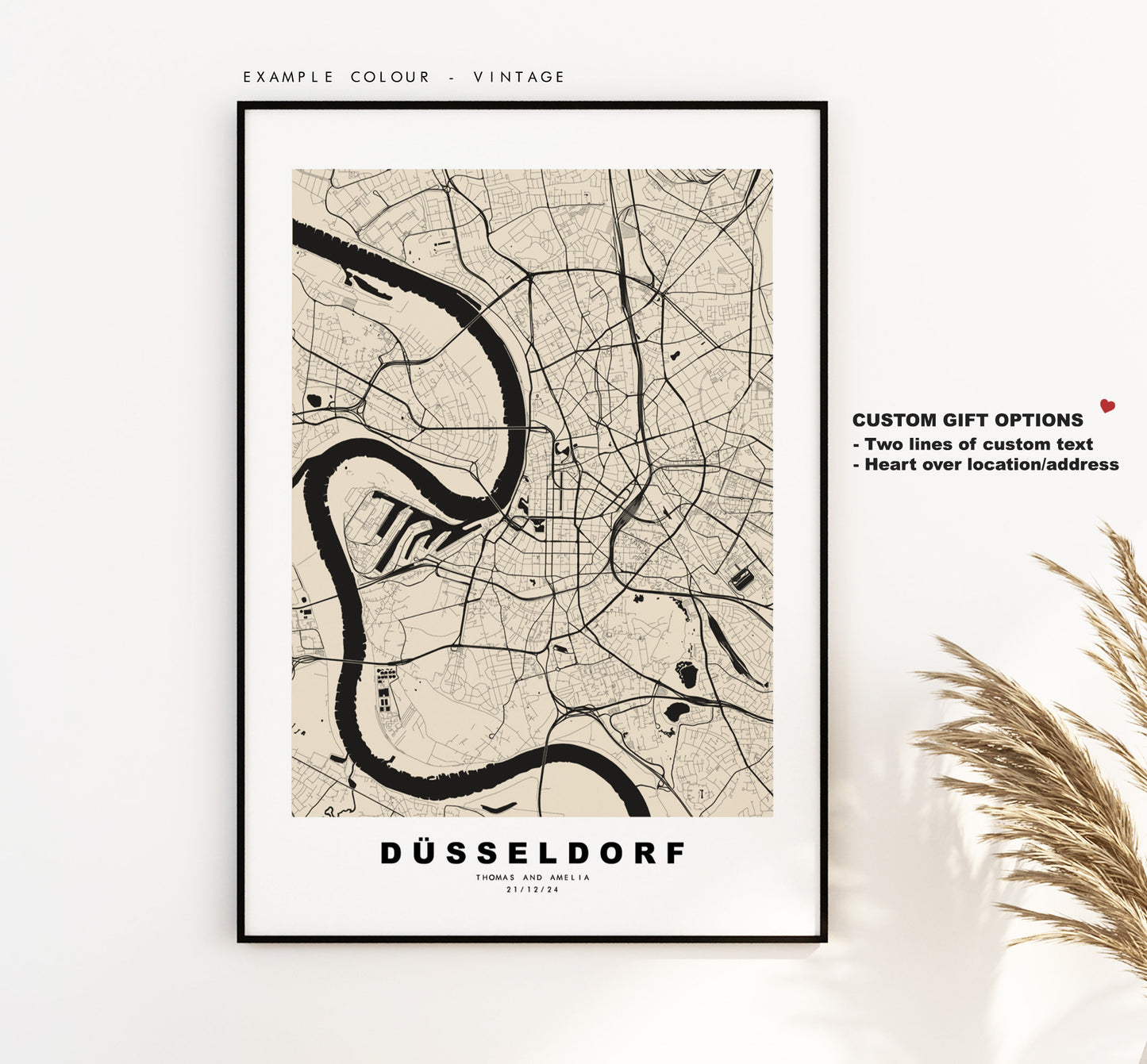 Dusseldorf Map Print - City Map Poster - Map Wall Art - Germany City Maps - Düsseldorf Print - Düsseldorf Poster - Minimalist City Map