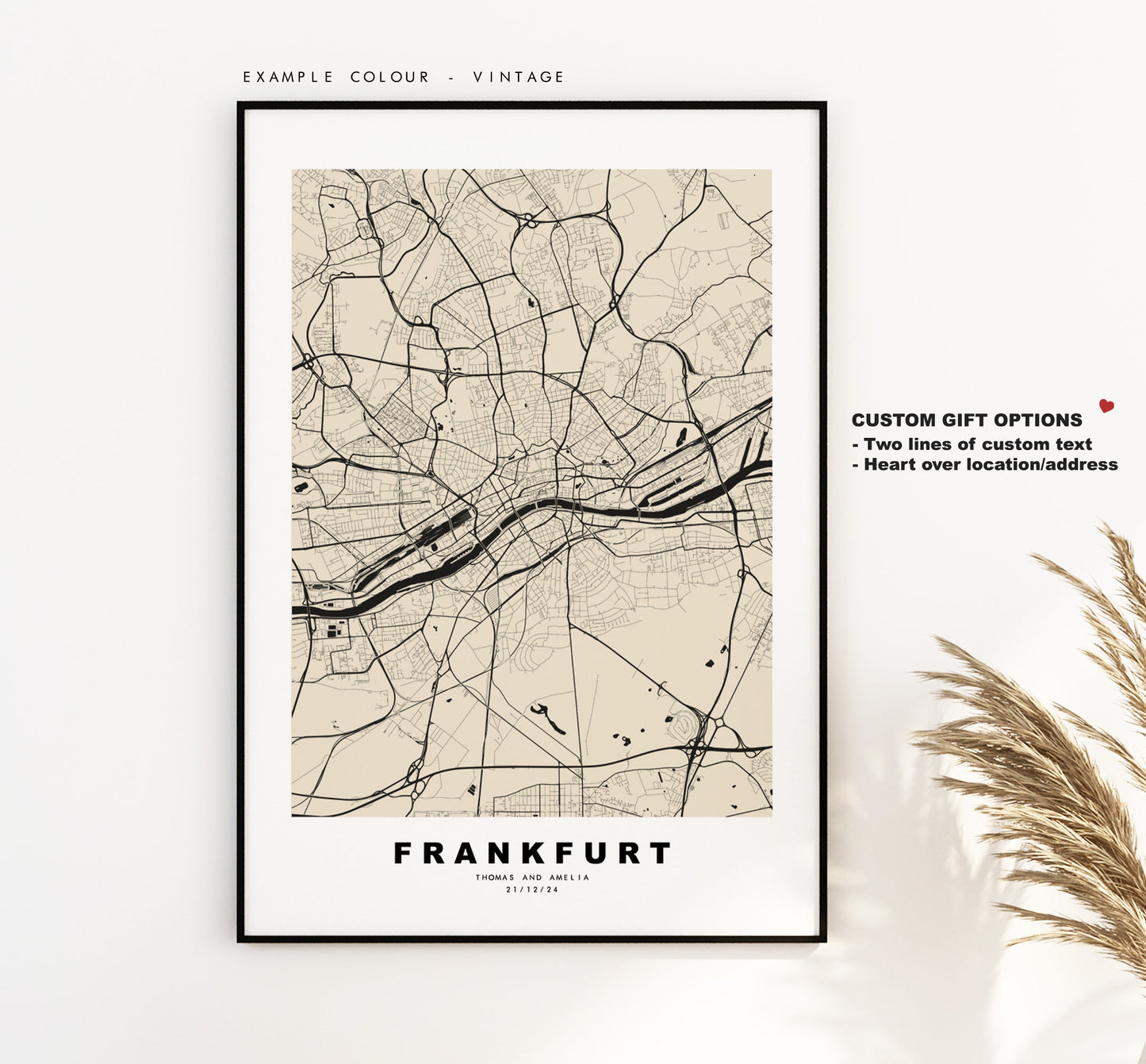 Frankfurt Map Print - City Map Poster - Map Art - Germany City Maps - Frankfurt Print - Frankfurt Poster - Minimalist City Map - Germany