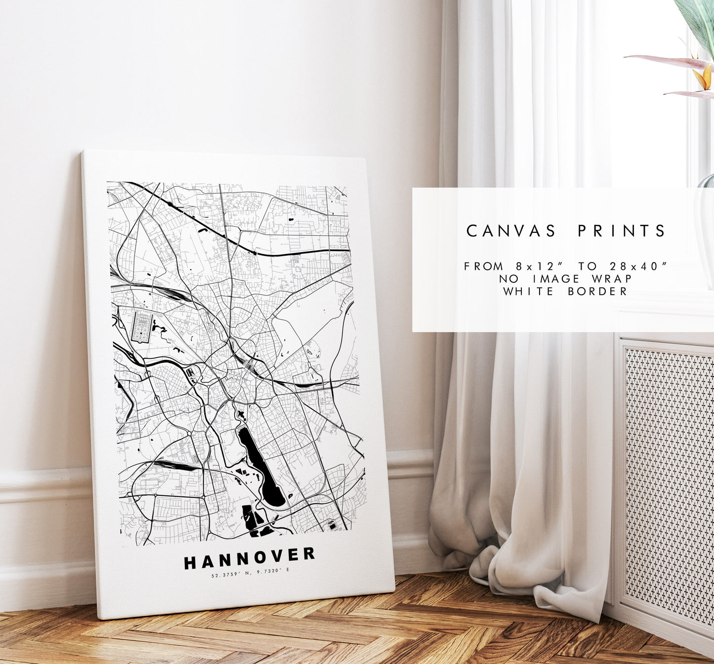 Hannover Map Print - City Map Poster - Map Wall Art - Germany City Maps - Hannover Print - Hannover Poster - Minimalist City Map - Germany