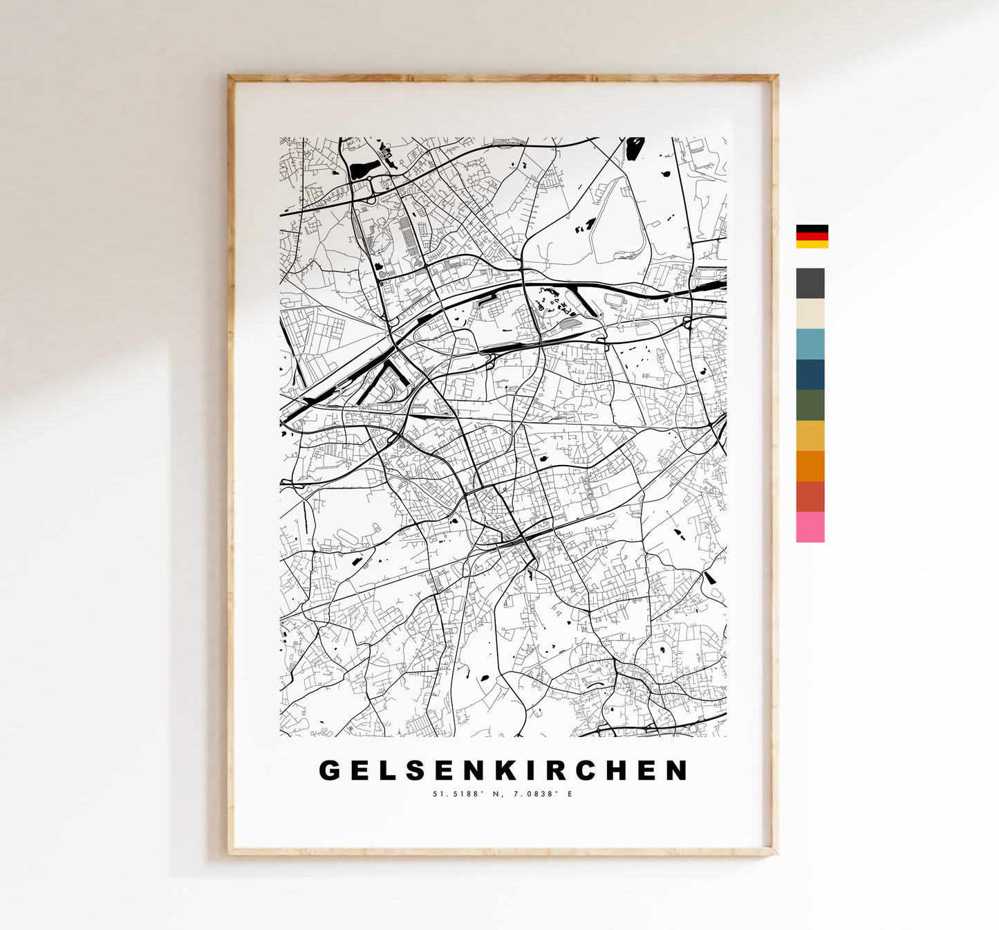 Gelsenkirchen Map Print - City Map Poster - Map Wall Art - Germany City Maps - Gelsenkirchen Print - Poster - Minimalist City Map - Germany