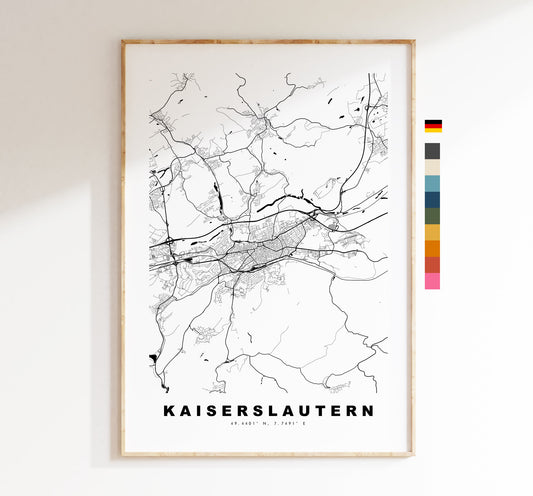 Kaiserslautern Map Print - City Map Poster - Map Wall Art - Germany City Maps - Kaiserslautern Print - Poster - Minimalist City Map