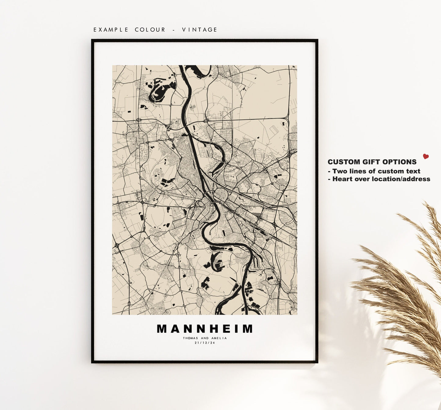 Mannheim Map Print - City Map Poster - Map Wall Art - Germany City Maps - Mannheim Print - Mannheim Poster - Minimalist City Map - Germany