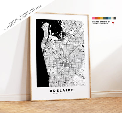 Adelaide Map Print - City Map Poster - Map Wall Art - Australia City Maps - Adelaide Print - Adelaide Poster - Minimalist City Map