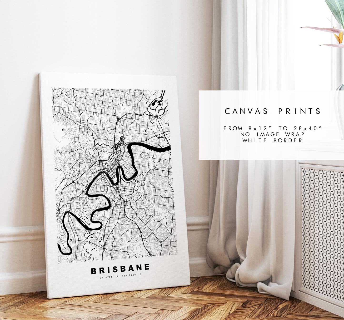 Brisbane Map Print - City Map Poster - Map Wall Art - Australia City Maps - Brisbane Print - Brisbane Poster - Minimalist City Map