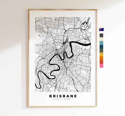 Brisbane Map Print - City Map Poster - Map Wall Art - Australia City Maps - Brisbane Print - Brisbane Poster - Minimalist City Map