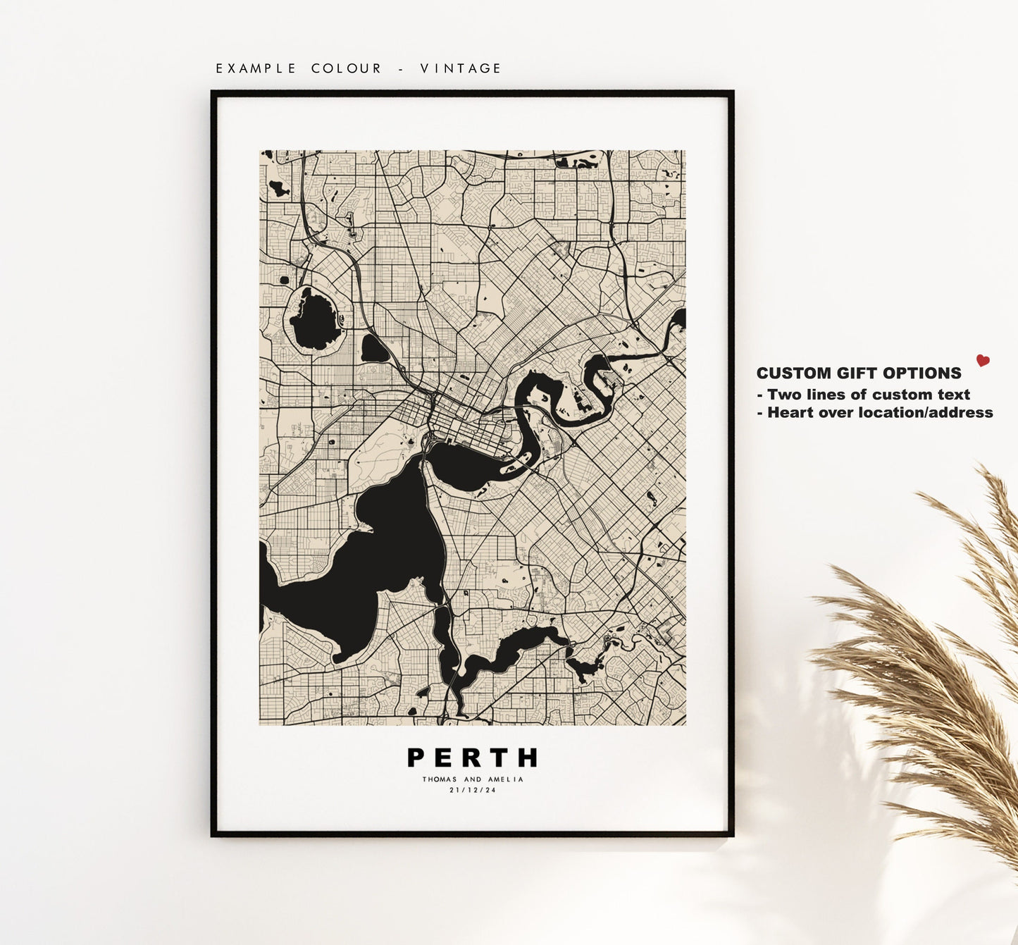 Perth, Australia Map Print - City Map Poster - Map Wall Art - Australia City Maps - Perth Print - Perth Poster - Minimalist City Map