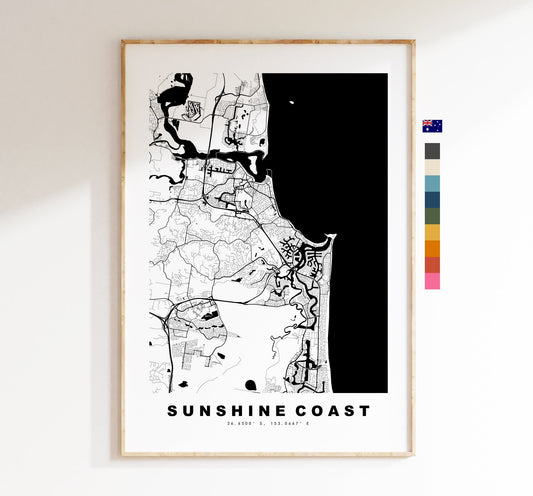 Sunshine Coast Map Print - City Map Poster - Map Wall Art - Australia City Maps - Sunshine Coast Print - Poster - Minimalist City Map