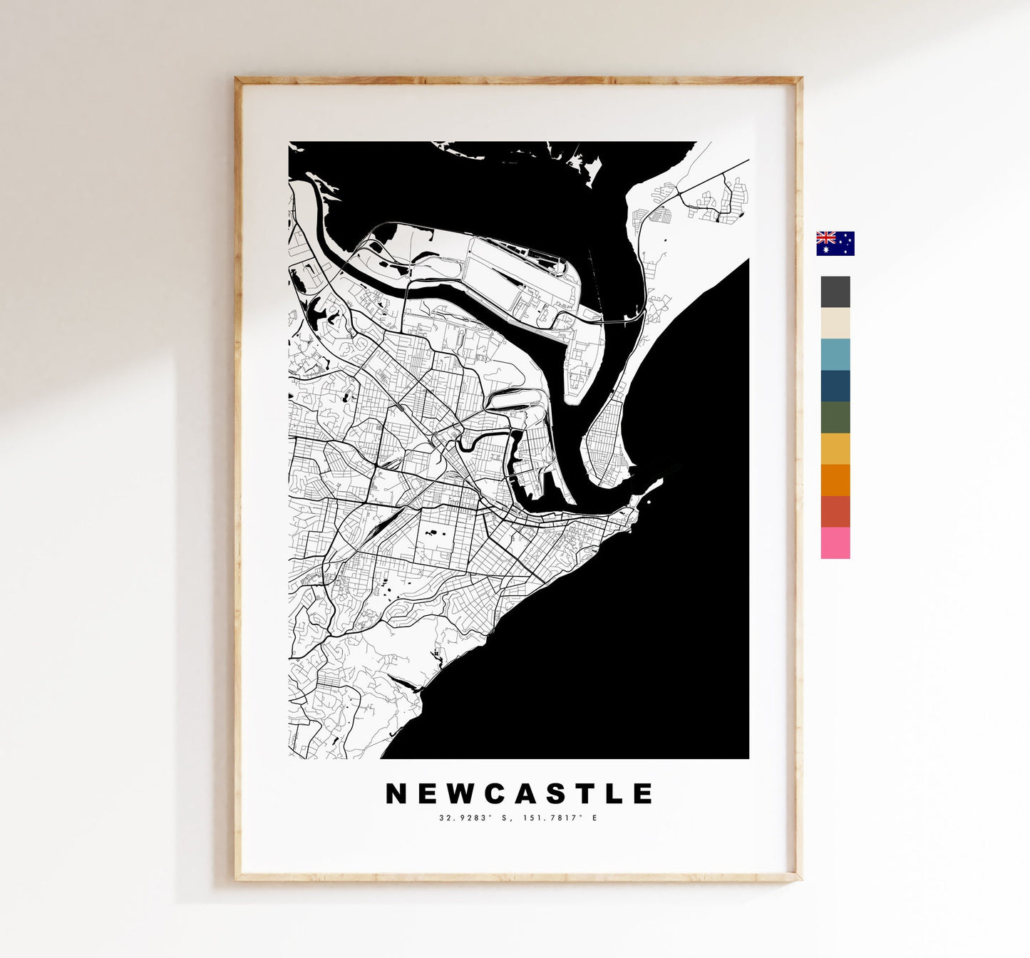 Newcastle, Australia Map Print - City Map Poster - Map Wall Art - Australia City Maps - Newcastle Print - Poster - Minimalist City Map