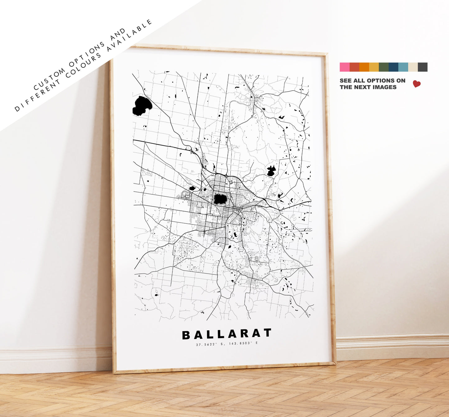 Ballarat Map Print - City Map Poster - Map Wall Art - Australia City Maps - Ballarat Print - Ballarat Poster - Minimalist City Map