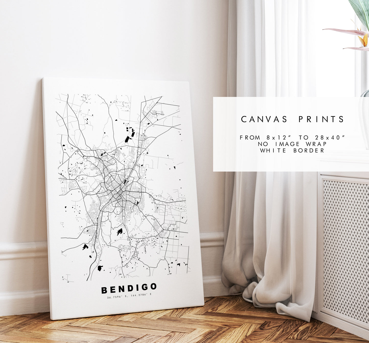 Bendigo Map Print - City Map Poster - Map Wall Art - Australia City Maps - Bendigo Print - Bendigo Poster - Minimalist City Map - Australia