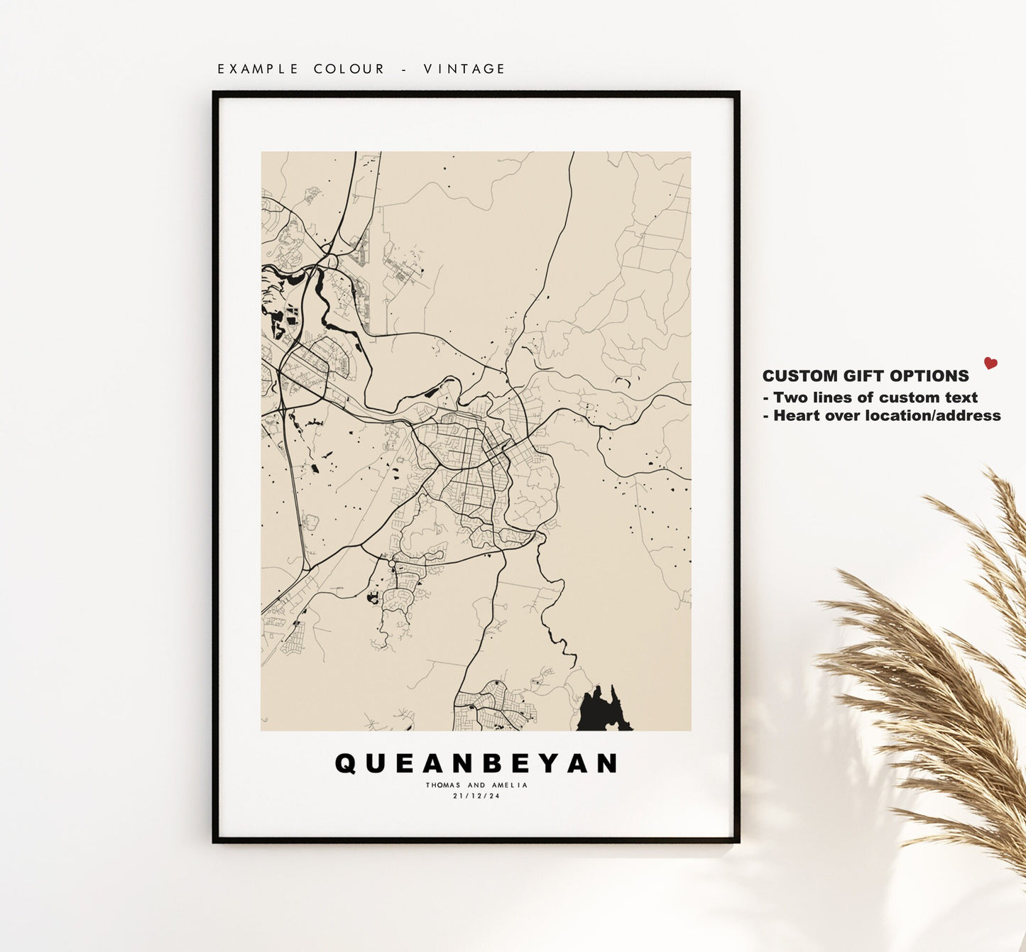 Queanbeyan Map Print - City Map Poster - Map Wall Art - Australia City Maps - Queanbeyan Print - Queanbeyan Poster - Minimalist City Map