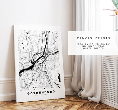 Gothenburg Map Print - City Map Poster - Map Wall Art - Sweden City Maps - Gothenburg Print - Gothenburg Poster - Minimalist City Map